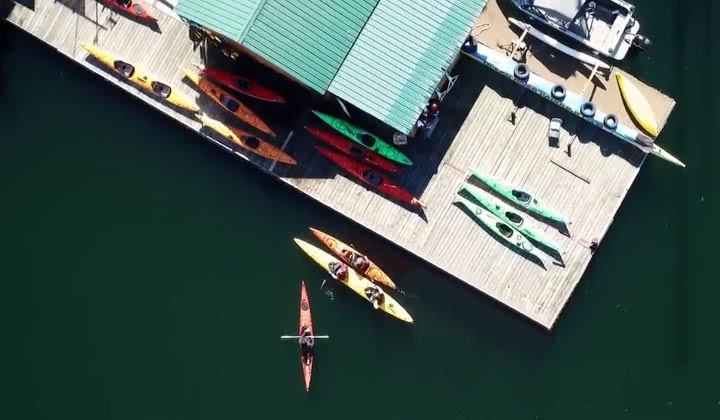 overhead photo of the Ocean River Sports dock